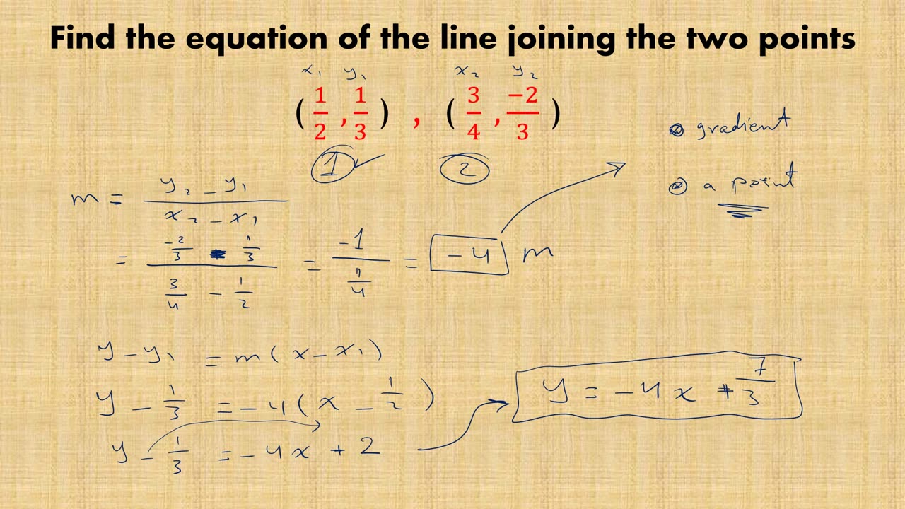 equation of line giving two points