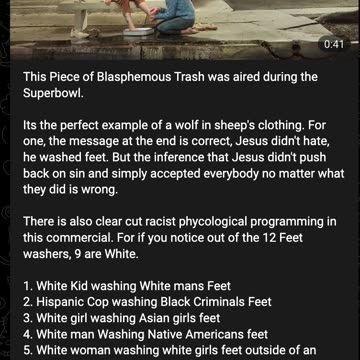 "Jesus washed FEET" SB58 commercial