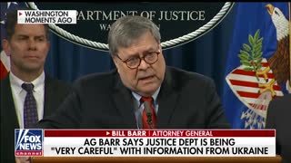 Bill Barr confirms DOJ is reviewing Giuliani's Ukraine info