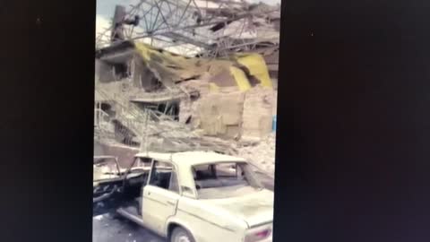 A hospital destroyed by a Russian strike in Izyum,Kharkiv oblast