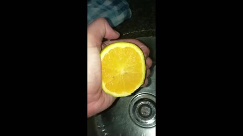 Orange crushed by hand in Slow-motion !!!