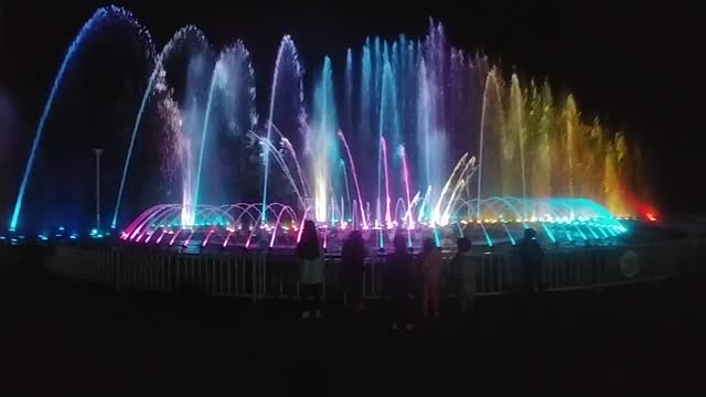 The mysterious and beautiful musical fountain in Korea Naejangsan National Park