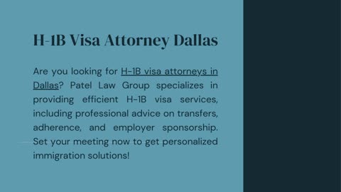 H-1B Visa Attorney Dallas