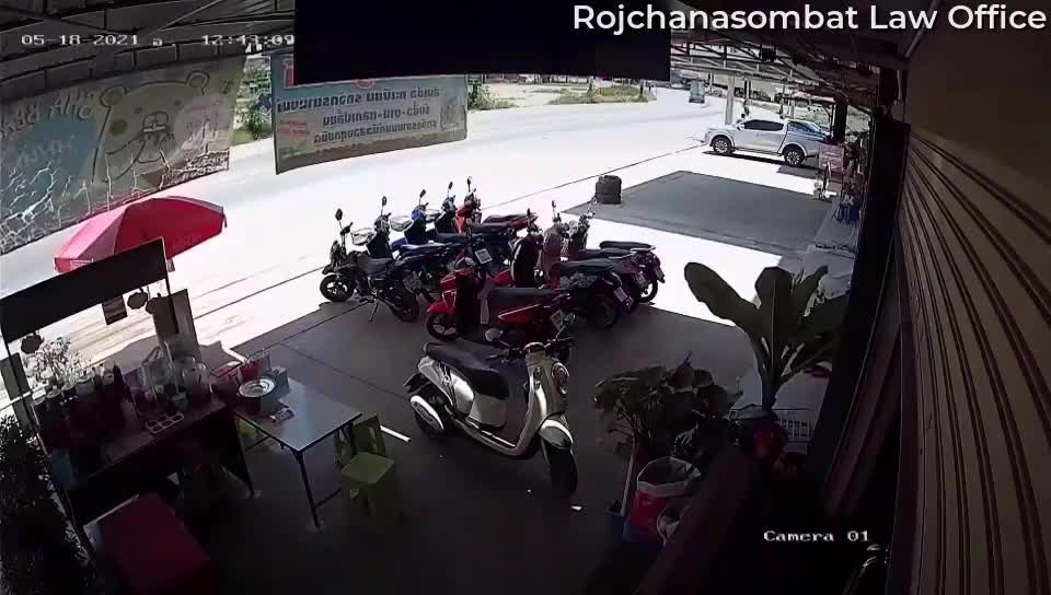 Sliding Car Smashes Through Shop Window