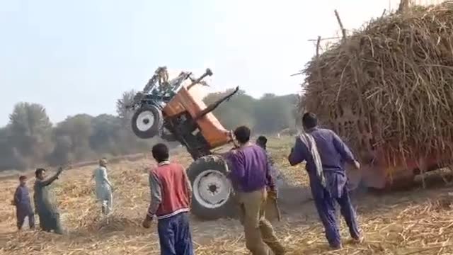 Tractor stunt very funny after watch not control