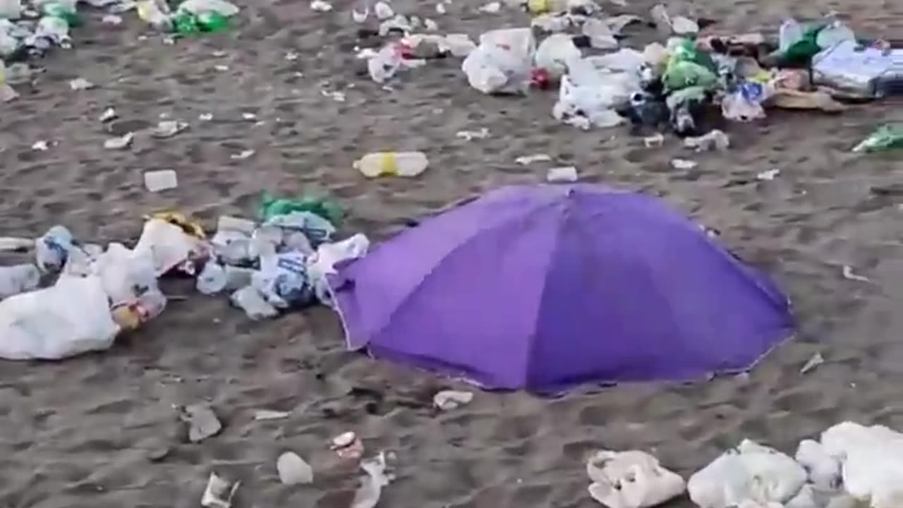 Mountains Of Rubbish Were Left Behind After The Eco-Festival In Malaga