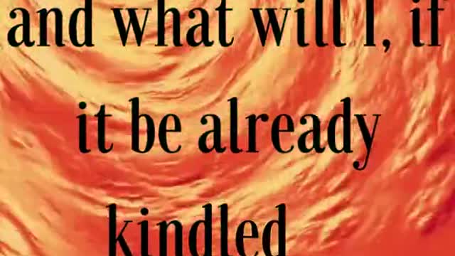 I am come to send fire on the earth; and what will I, if it be already kindled?
