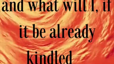 I am come to send fire on the earth; and what will I, if it be already kindled?