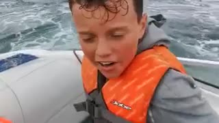 Family got suprised by a huge whale!