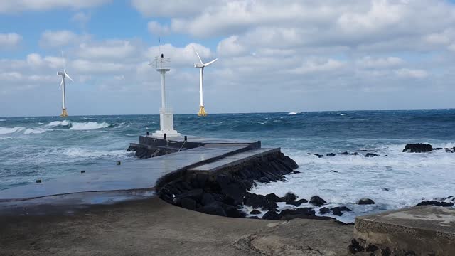 Beach and windmills