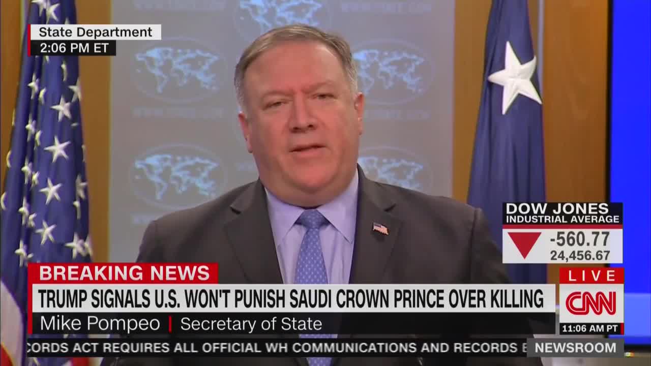 Pompeo Stands Tall Against Media Discussing Trump Saudi Arabia Decision