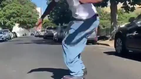 Free-gliding skateboarder