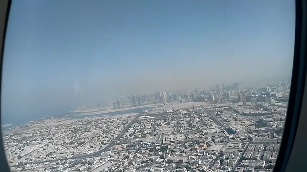 Emirates Airlines Airbus A380 take off from Dubai Airport