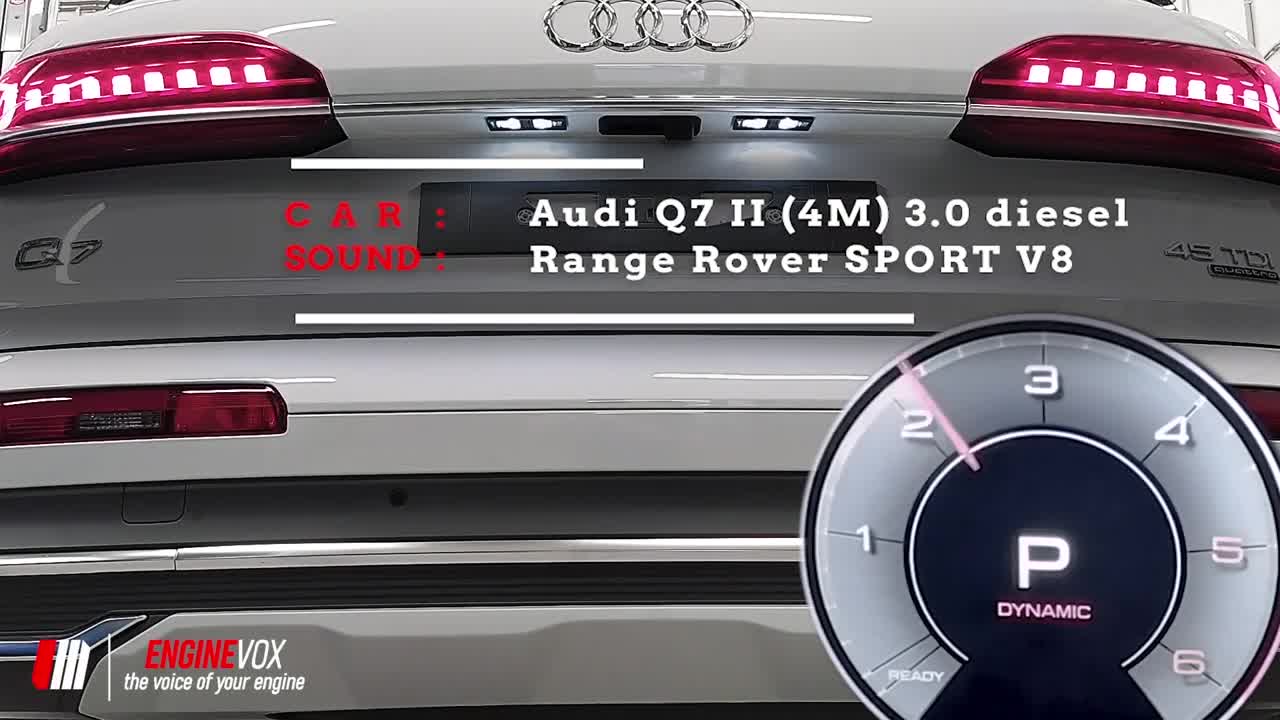 Custom active sound system ENGINEVOX is installed on AUDI Q7 2020 3.0 D / 4 types of sounds