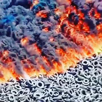 Kuwait's largest waste tire dump in the world.