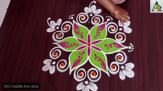 Easy colourful Rangoli for Shri Rama Navami 2022