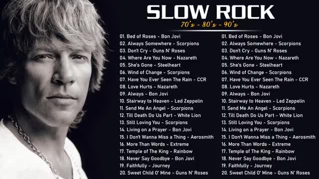 HARD ROCK 80S 90S - Guns & Roses, Bon Jovi, Def Leppard, Aerosmith, White Lion | NON-STOP PLAYLIST