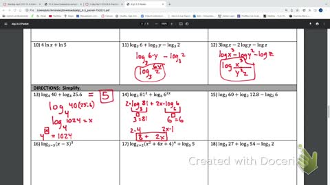 IM3 Alg2 CC 8.3 Log Properties