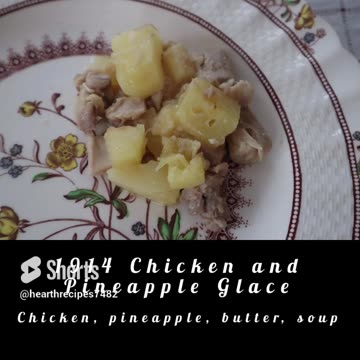 1914 Dinner Menu: Chicken & Pineapple, Carameled Carrots....