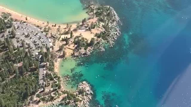 Lake Tahoe from helicopter