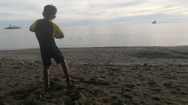 The beach, sand and my Son