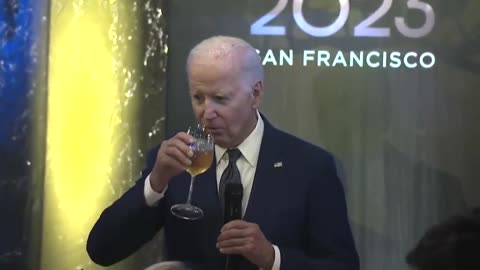 JOE BIDEN PRETENDS TO SIP WINE IN EMBARRASSING CLIP