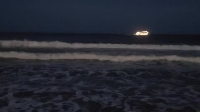 Night sea and the sound of the waves