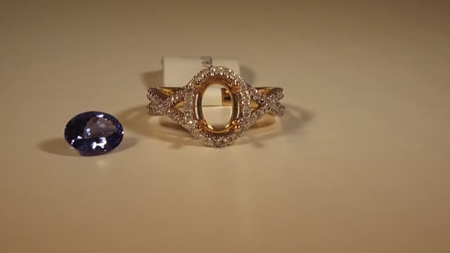 Tanzanite And Gold Diamond Ring Setting...