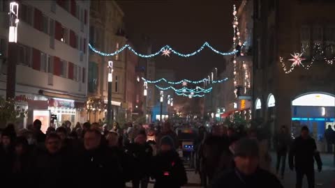 Thousands protest covid-tyranny in Cottbus, Germany.