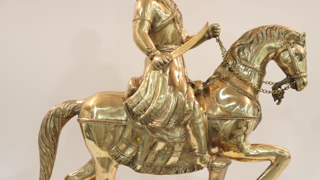 31" Chhatrapati Shivaji Maharaj Brass Statue | Handmade | Exotic India Art