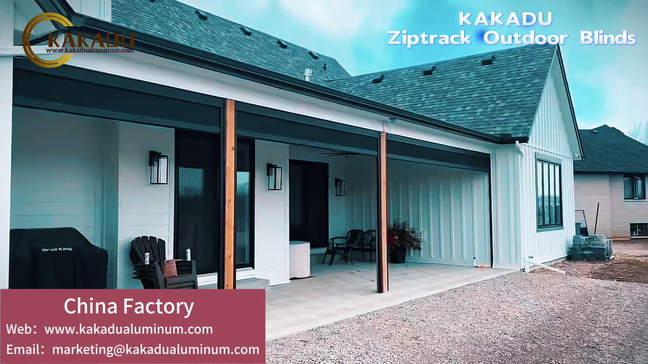 Kakadu Aluminum Ziptrack Outdoor Blinds Zip Screen Outdoor Blinds Sun Protection Blinds