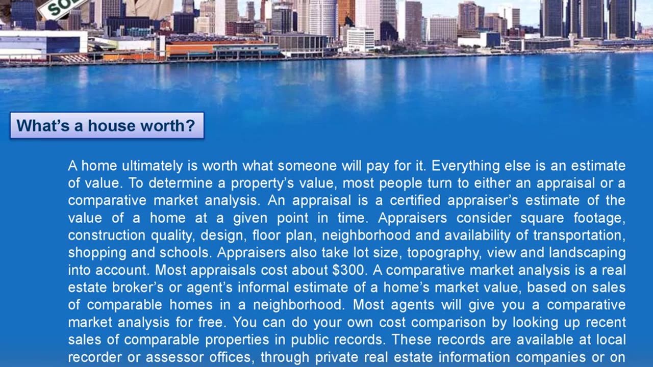 Buying Your Home – Appraisals & Market Value