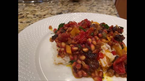 Butternut Squash Rice with Pomegranate Sauce