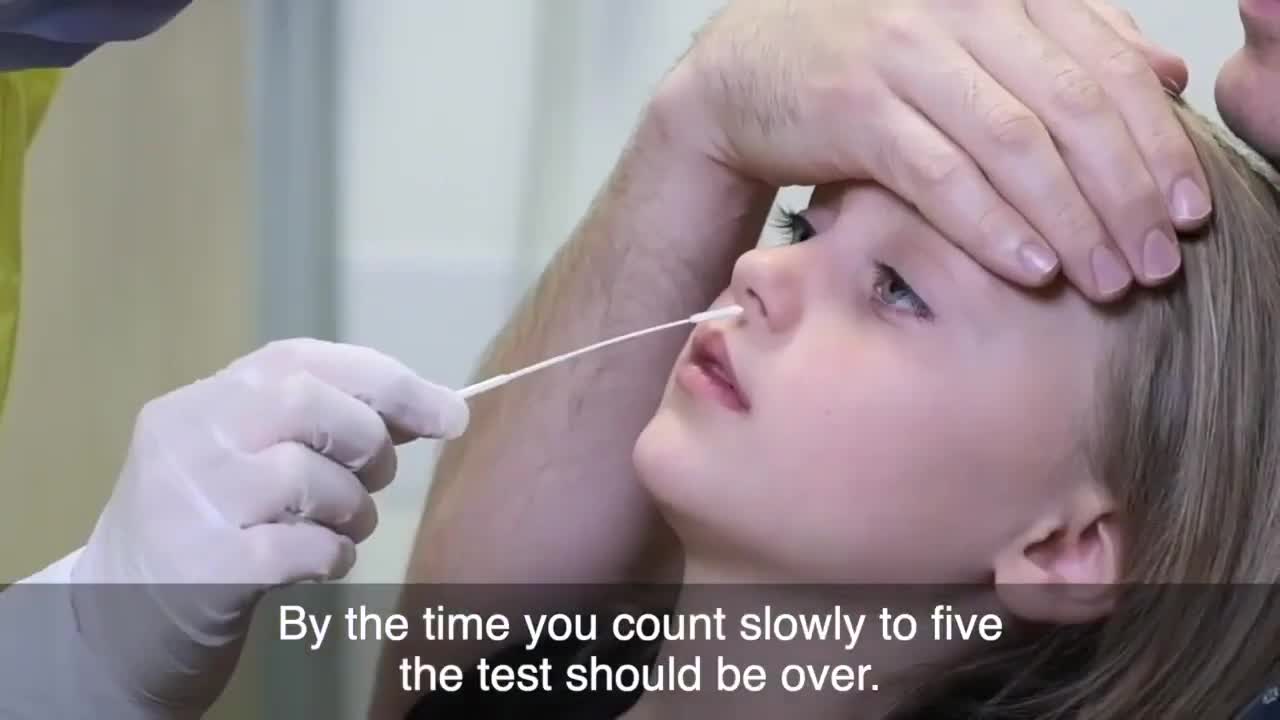 `How they test children for Covid 19