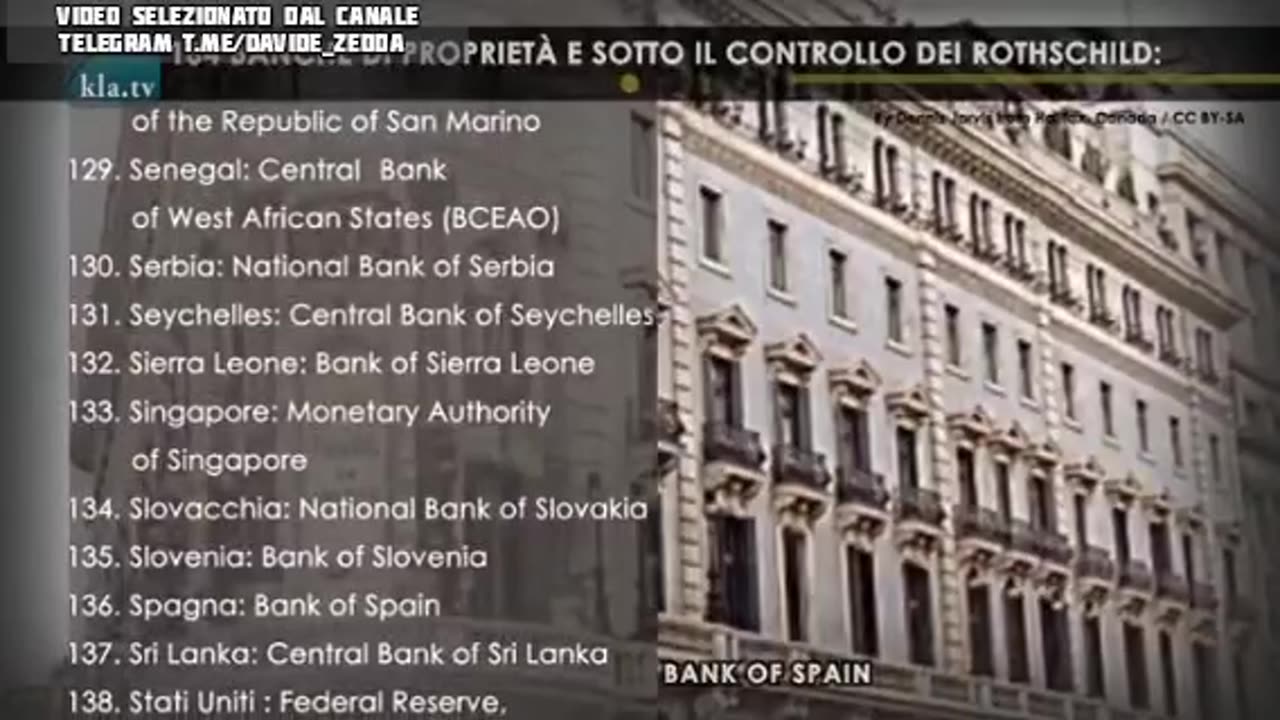 VIDEO | 👁 IL CONTROLLO DEI ROTHSCHILD: LISTA DELLE BANCHE..