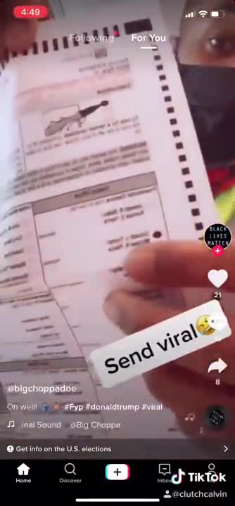 Destroying Trump ballots.