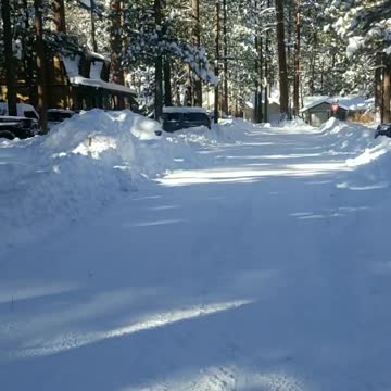 Snow conditions, #BigBearLake , dangerous driving conditions