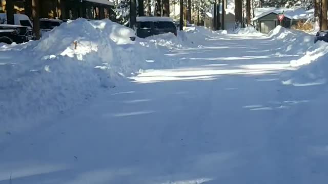 Snow conditions, #BigBearLake , dangerous driving conditions