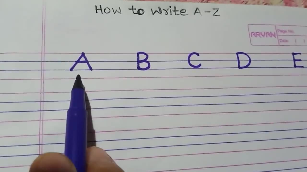 How to write Capital letters in 4 lines notebook?