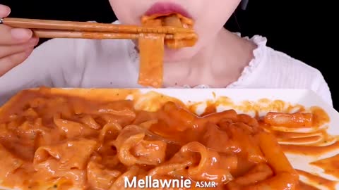 ASMR ROSE FIRE GLASS NOODLES, TTEOKBOKKI, CHOCOLATE ICE CREAM