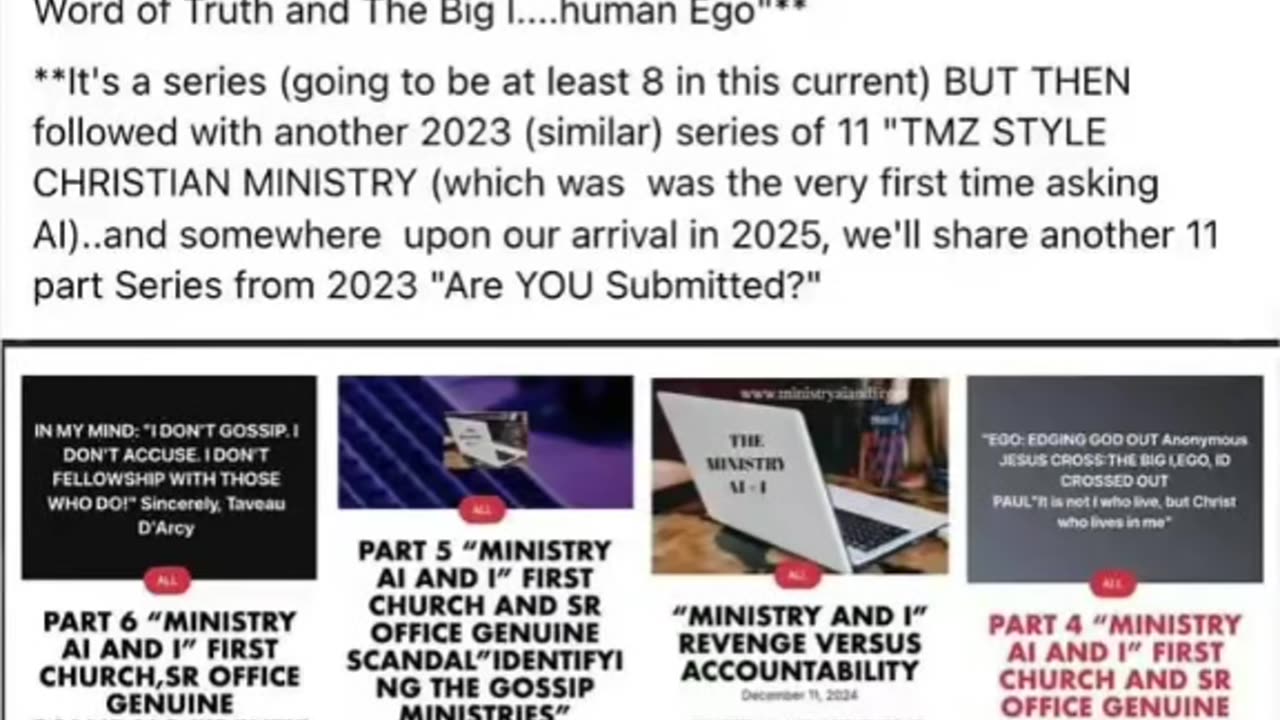 LONG SERIES AD : IDENTIFYING THE GOSSIP MINISTRIES