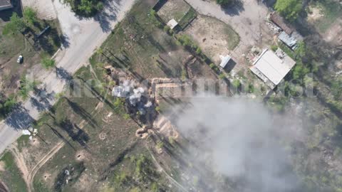 Útok ruského dělostřelectva na ukrajinské pozice u Severodoněcku