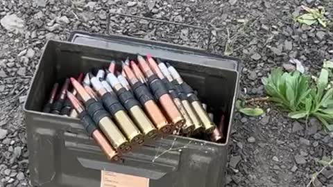 Ukrainian Militants Abandoned Brand New M2 .50 Caliber Machine Gun With Ammo For Russian Forces