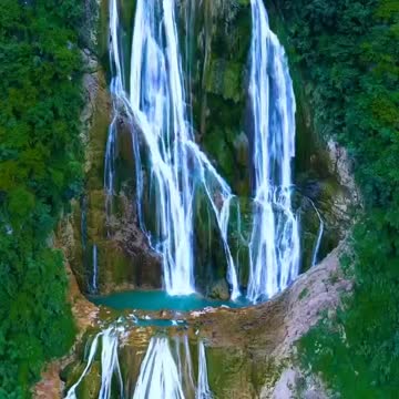 The unique waterfal in village