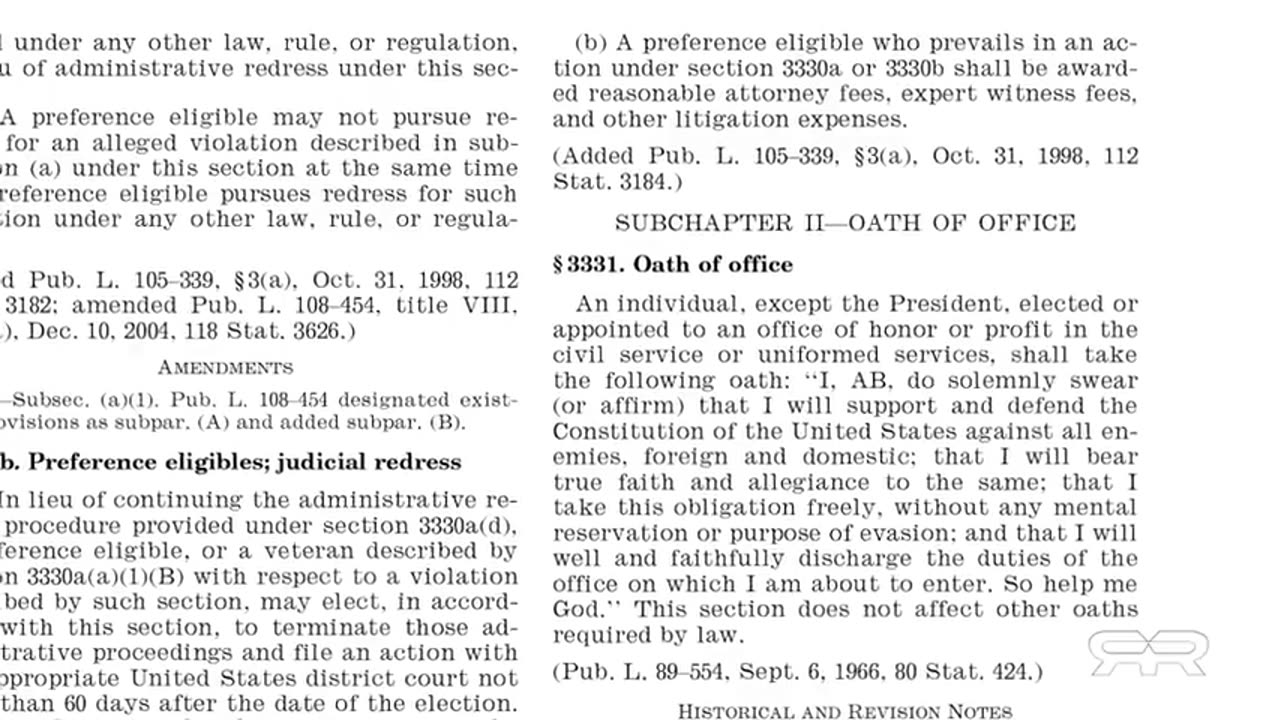 No Oaths of Office in the Federal Government