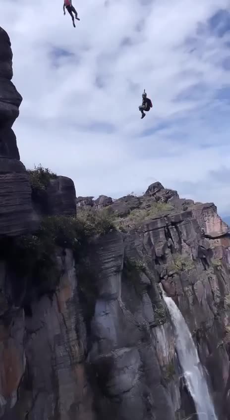 That Cliff Is High!!!! #unreal #jump #adrenalinejunkies