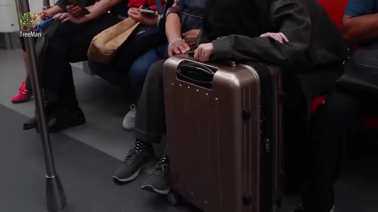 When a Girl Falls Asleep on Suitcase on the Subway | Social Experiment