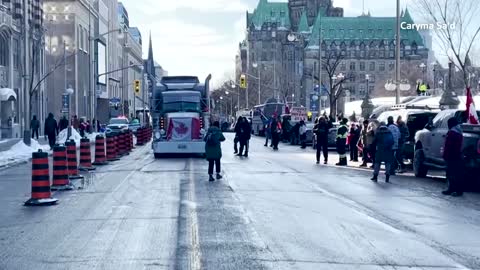 Canada truckers protest against covid vaccine mandate