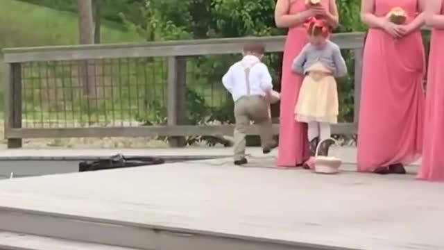 Funny kids in the wedding