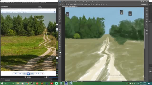 Landscape painting timelapse